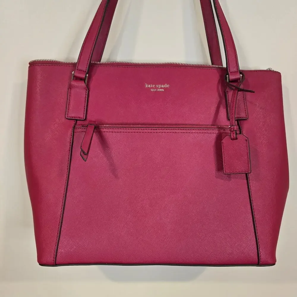 NEW NWT Kate Spade Red Leather Cameron Pocket Tote